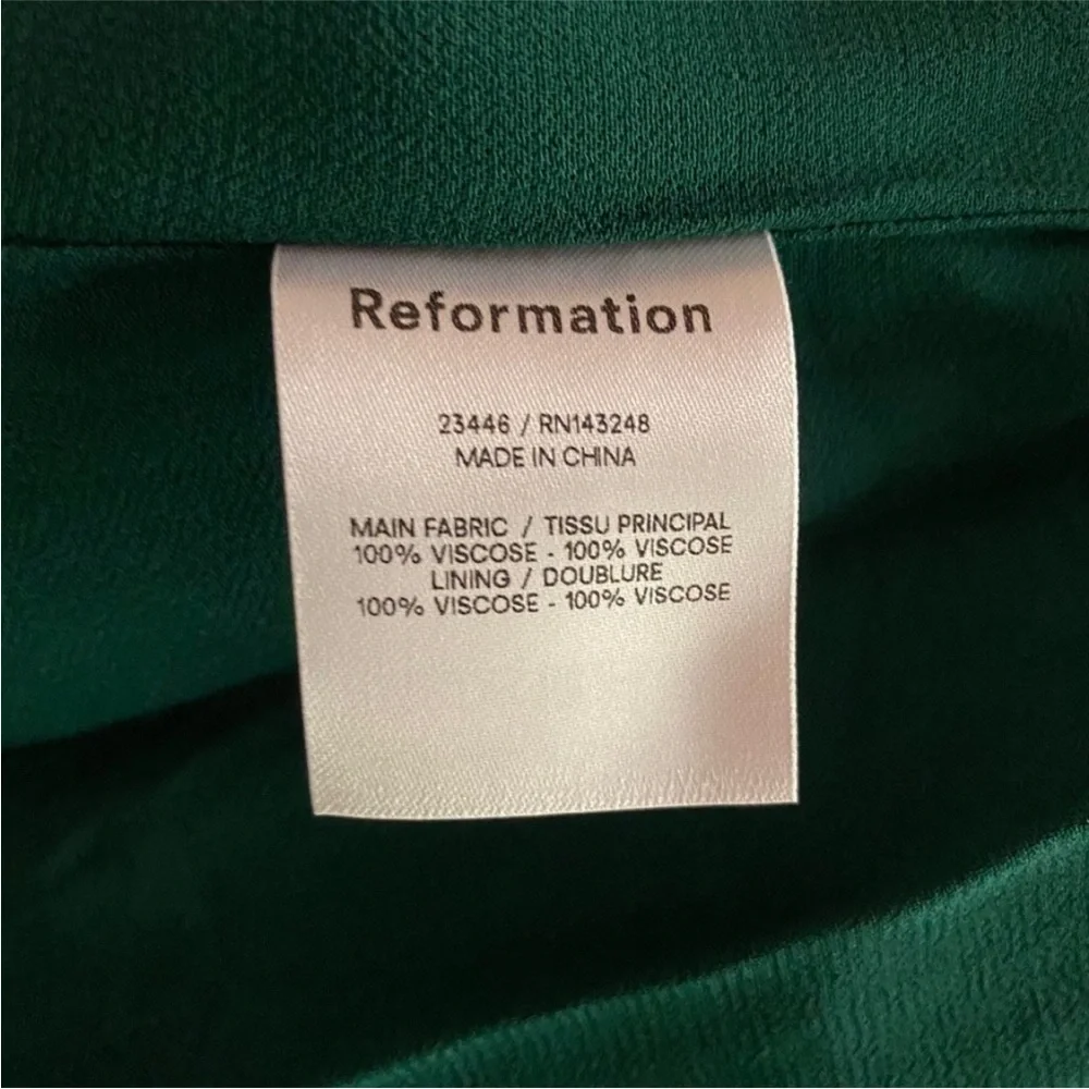 NEW Reformation Juliette Dress Emerald 12 - Picture 12 of 17